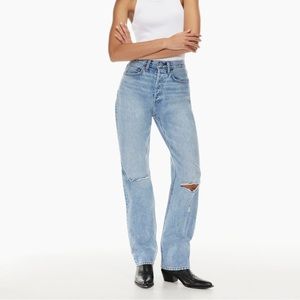 Denim Forum - Joni High Rise Loose - Picture This Bleu Rip - Size 24